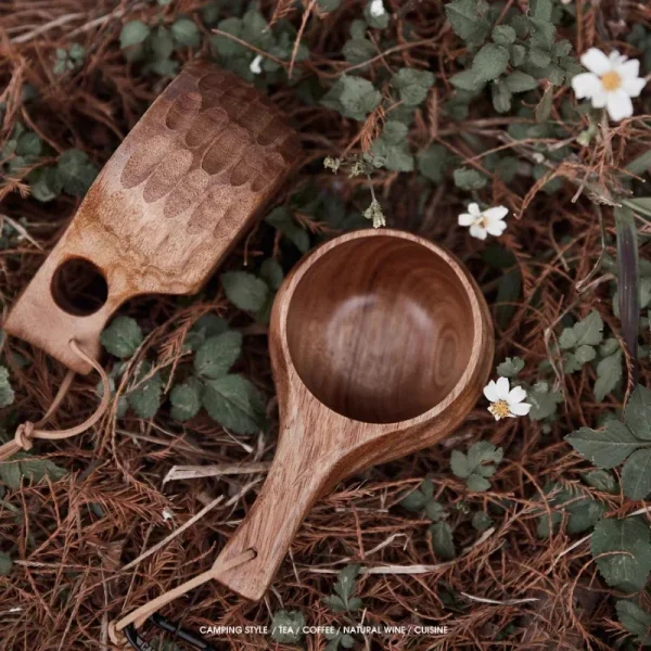 Wooden Finland Mug Creative Outdoor Camping Travel Wooden Cup Nordic Style Handmade Milk Coffee Bar Beer Mugs 1
