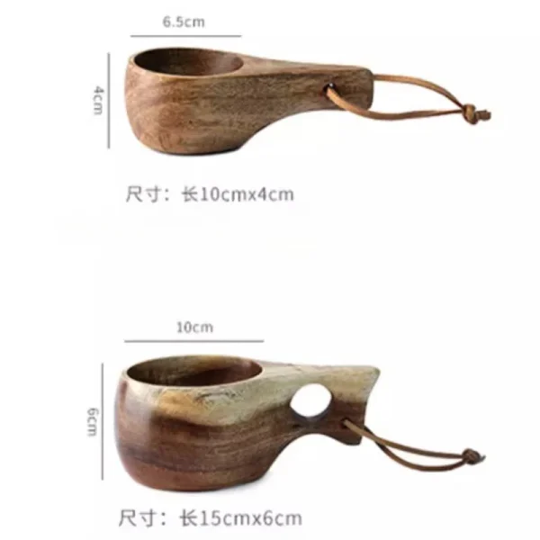 Wooden Finland Mug Creative Outdoor Camping Travel Wooden Cup Nordic Style Handmade Milk Coffee Bar Beer Mugs 6