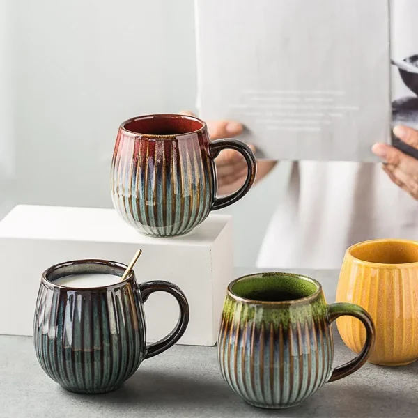 500ml Creative Coffee Mugs Ceramic Drinking Utensils Milk Tea Juice Breakfast Cup Home Porcelain Water Cup Drinkware with Handle 3