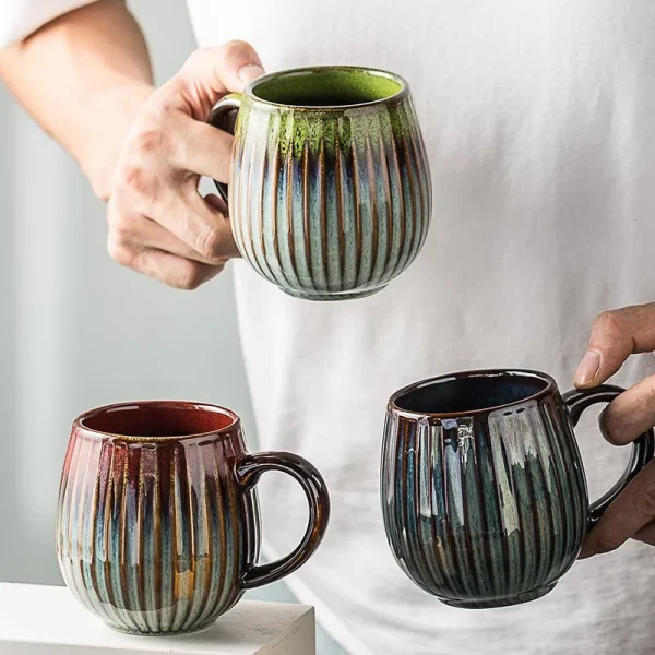 500ml Creative Coffee Mugs Ceramic Drinking Utensils Milk Tea Juice Breakfast Cup Home Porcelain Water Cup Drinkware with Handle 6