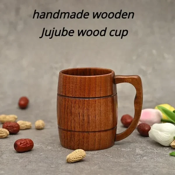 Wooden Beer Cup Retro Big Capacity Tea Water Classic Wood Drinking Mug 3