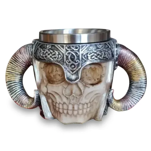 Stainless Steel Skull Mug Viking Drinking Cup Skeleton Resin Beer Stein Tankard Coffee Mug Tea Cup Bar Drinkware Christmas Gift 6