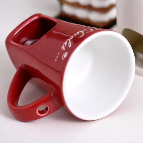130ML European Candle Cup Cheese Chocolate Melting Ceramic Mug Heating Food Ceramic Mug with Fork Creative Coffee Mug Tableware 5