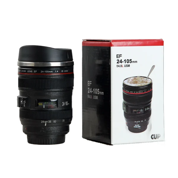 Stainless Steel Camera EF24-105mm Coffee Lens Mug White Black Coffee Mugs Unique Cup Gift
Coffee Cups canecas tazas vaso caf 2