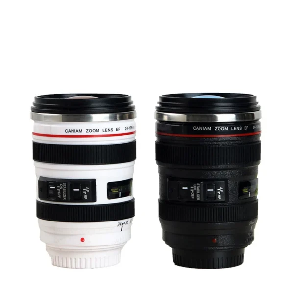 Stainless Steel Camera EF24-105mm Coffee Lens Mug White Black Coffee Mugs Unique Cup Gift
Coffee Cups canecas tazas vaso caf 3