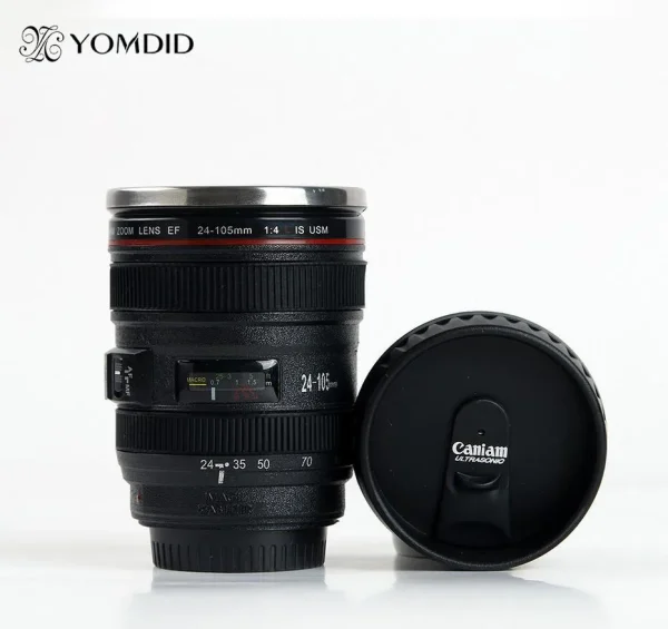 Stainless Steel Camera EF24-105mm Coffee Lens Mug White Black Coffee Mugs Unique Cup Gift
Coffee Cups canecas tazas vaso caf 5
