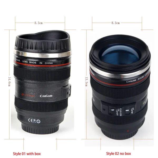 Stainless Steel Camera EF24-105mm Coffee Lens Mug White Black Coffee Mugs Unique Cup Gift
Coffee Cups canecas tazas vaso caf 6