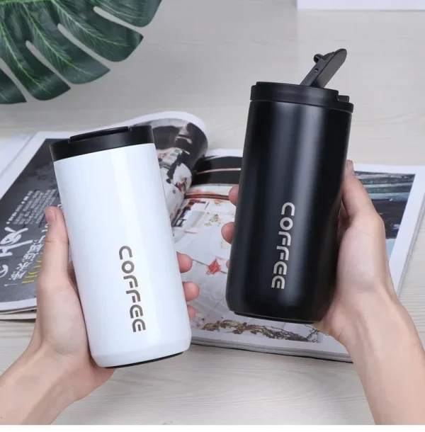 400ML Stainless Steel Coffee Thermos Bottle Thermal Mug Leakproof Car Vacuum Flasks Coffee Cup Travel Portable Insulated Bottles 1