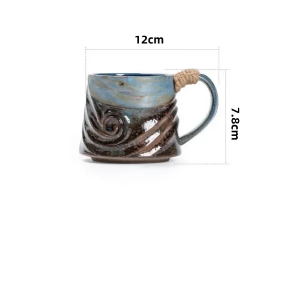 320ML Ceramic Mug Creative Spiral Hemp Rope Vintage Office Afternoon Tea Coffee Mug Living Room Decoration Household Cup Gift 6
