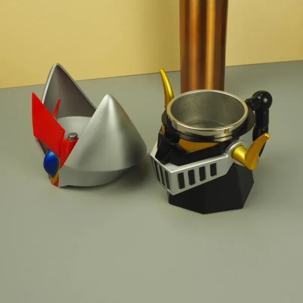 MAZINGER Z Mug with Lid 304 Stainless Steel Cup Anime Transformation Cartoon Robot Model  Cup Office Milk Tea Cups Drinkware 4