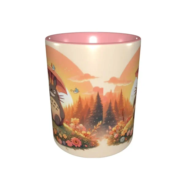 Cartoon Cute Sunset T-Totoros Umbrella Tea Cup Smile Meme Room Mug 2