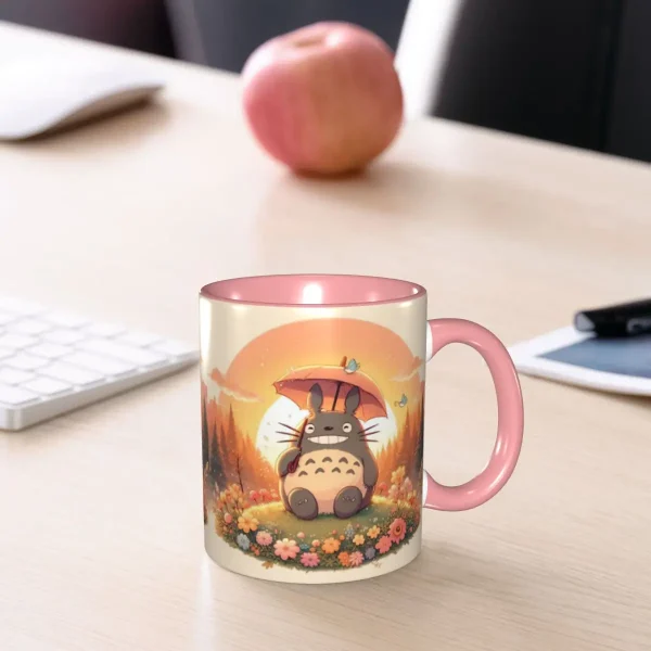 Cartoon Cute Sunset T-Totoros Umbrella Tea Cup Smile Meme Room Mug 6