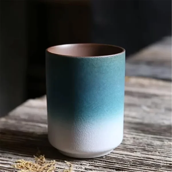 1pc Restaurant Kiln Coffee Cup 200ML Japanese Tea Cup High Temperature Resistant Ceramic Retro Style  Gradient Mug Drinkware 2