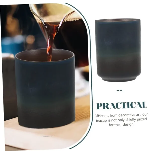 1pc Restaurant Kiln Coffee Cup 200ML Japanese Tea Cup High Temperature Resistant Ceramic Retro Style  Gradient Mug Drinkware 3