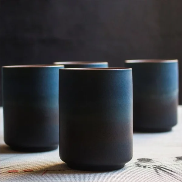 1pc Restaurant Kiln Coffee Cup 200ML Japanese Tea Cup High Temperature Resistant Ceramic Retro Style  Gradient Mug Drinkware 5
