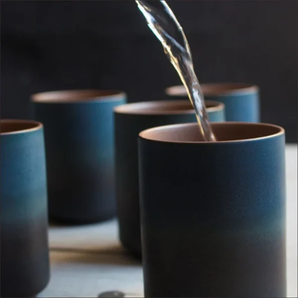 1pc Restaurant Kiln Coffee Cup 200ML Japanese Tea Cup High Temperature Resistant Ceramic Retro Style  Gradient Mug Drinkware 6