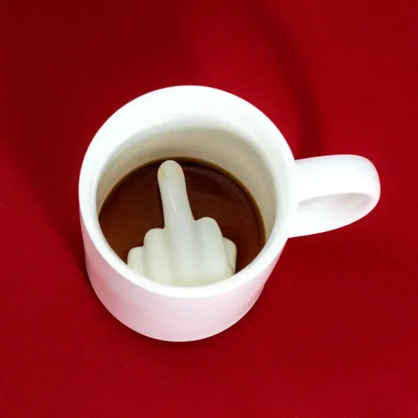 1pcs Creative Coffee Mug Ceramic Middle Finger Funny Cup for Office Coffee Milk Tea Cups Porcelain Personality Novelty Gifts 2