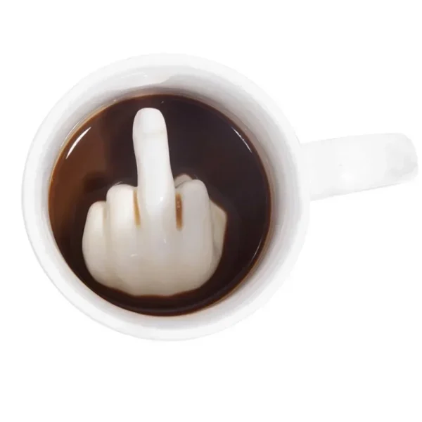 1pcs Creative Coffee Mug Ceramic Middle Finger Funny Cup for Office Coffee Milk Tea Cups Porcelain Personality Novelty Gifts 3