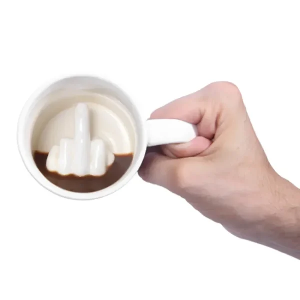 1pcs Creative Coffee Mug Ceramic Middle Finger Funny Cup for Office Coffee Milk Tea Cups Porcelain Personality Novelty Gifts 5