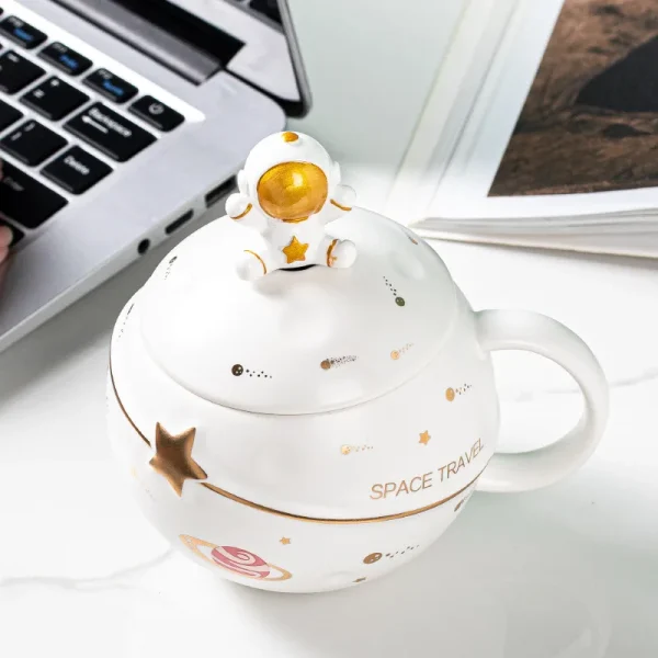 Creative Cartoon Planet Mug Cute Astronaut Ceramic Mug Gift Souvenir Mug 5