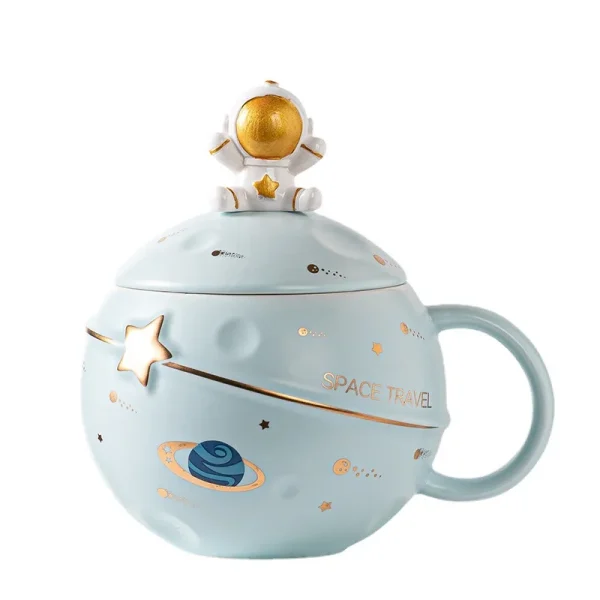Creative Cartoon Planet Mug Cute Astronaut Ceramic Mug Gift Souvenir Mug 6