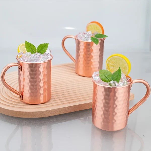 New 100% Copper Cups Pure Solid  Moscow Mule PURE Copper Mugs-Shaped 400ml Cocktail Cups Beer Milk Mug Drinkware 3