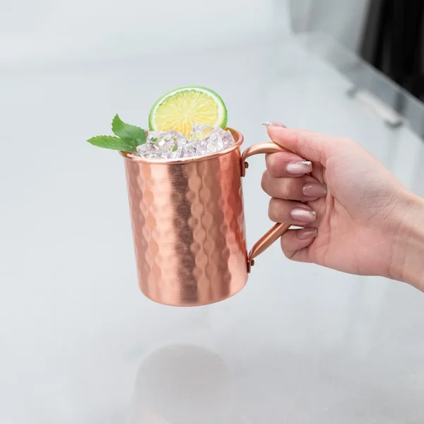 New 100% Copper Cups Pure Solid  Moscow Mule PURE Copper Mugs-Shaped 400ml Cocktail Cups Beer Milk Mug Drinkware 5