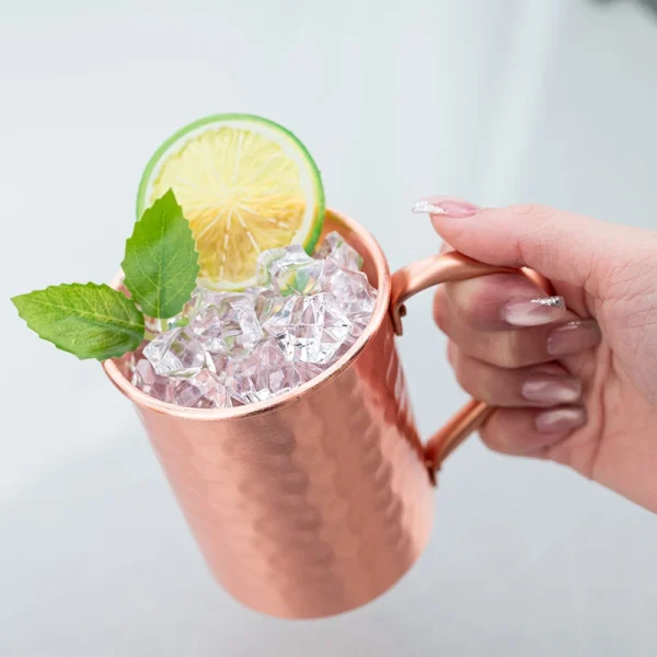 New 100% Copper Cups Pure Solid  Moscow Mule PURE Copper Mugs-Shaped 400ml Cocktail Cups Beer Milk Mug Drinkware 6