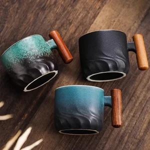 Creative Handmade Exquisite Coffee Cup Vintage Coffee Cup With Wooden Handle Mug Cups Mugs Drinkware Kitchen Dining Bar Home 1