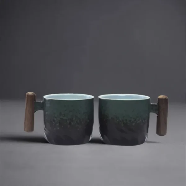 Creative Handmade Exquisite Coffee Cup Vintage Coffee Cup With Wooden Handle Mug Cups Mugs Drinkware Kitchen Dining Bar Home 5