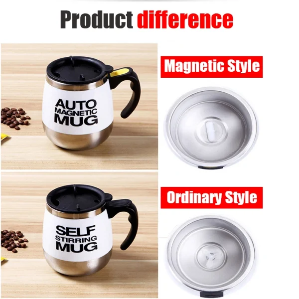 450ml Electric Self Stirring Magnetic Stainless Steel Coffee Mug Coffee Milk Mixing Cup Blender Lazy Smart Mixer Thermal Cup 3