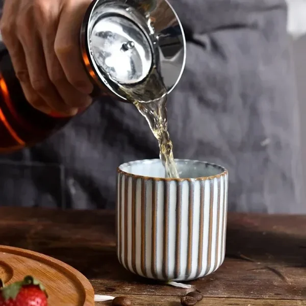 1PC Japanese Style Retro Ceramic Tea Cup Porcelain Teacups Sake Cups Coffee Mug Wine Mug Water Mug Household Afternoon Teacup 3