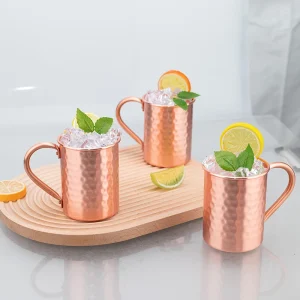 New 100% Copper Cups Pure Solid  Moscow Mule PURE Copper Mugs-Shaped 400ml Cocktail Cups Beer Milk Mug Drinkware 1