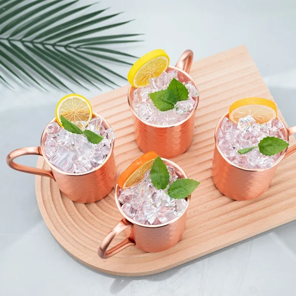 New 100% Copper Cups Pure Solid  Moscow Mule PURE Copper Mugs-Shaped 400ml Cocktail Cups Beer Milk Mug Drinkware 3