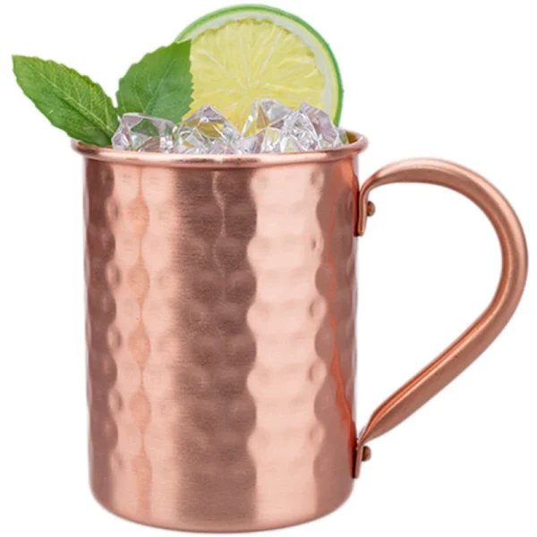 New 100% Copper Cups Pure Solid  Moscow Mule PURE Copper Mugs-Shaped 400ml Cocktail Cups Beer Milk Mug Drinkware 6