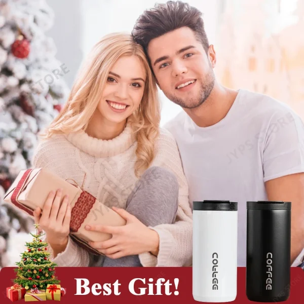 400ml Stainless Steel Thermal Coffee Mug 304 Thermos Mug Leak Proof Portable Travel Thermal Cup Water Bottle Christmas Gifts 6