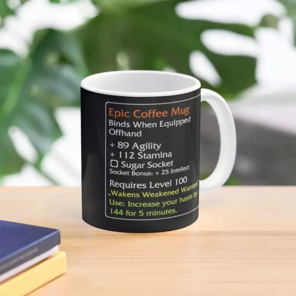 Epic Coffee World Of Warcraft Classic  Mug Picture Printed Handle Round Tea Gifts Design Simple Drinkware Cup Photo Image 2