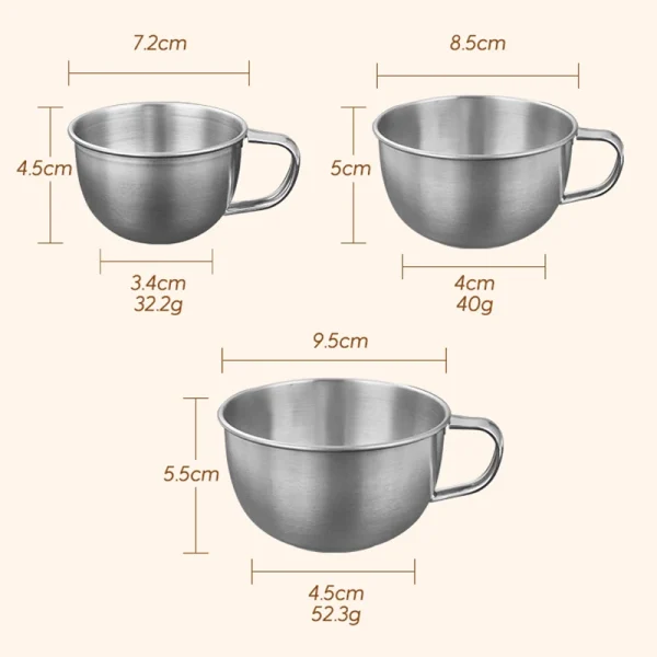 304 Stainless Steel Mug Coffee Cup Cappuccino Espresso Cup Tourist Picnic Utensils Camping Mug Outdoor Travel Drinking Utensils 6