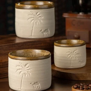 1pc Desert Camel & Palm Tree Ceramic Coffee Mug Coffee Cup - Reusable, Hand-Wash, Gift, Home Decor, Durable Cup for Gatherings 1