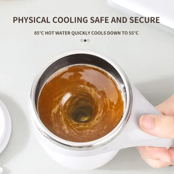 1PC Portable Smart Automatic Magnetic Stirring Cup Rechargeable Stainless Steel Lazy Rotating Mug Stirring Cup Drinking Tools 2