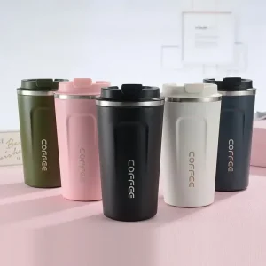 Portable 304 Stainless Steel Coffee Cup 380ml/510ml Vacuum Double-layer Insulated Cup Sealed Leak-proof Mug Outdoor Coffee Cup 1