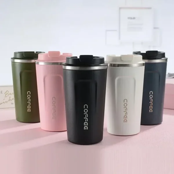 Portable 304 Stainless Steel Coffee Cup 380ml/510ml Vacuum Double-layer Insulated Cup Sealed Leak-proof Mug Outdoor Coffee Cup 1