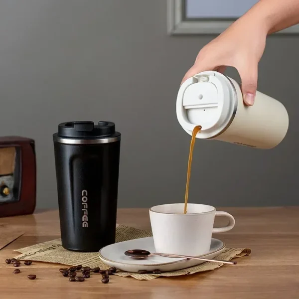 Portable 304 Stainless Steel Coffee Cup 380ml/510ml Vacuum Double-layer Insulated Cup Sealed Leak-proof Mug Outdoor Coffee Cup 2