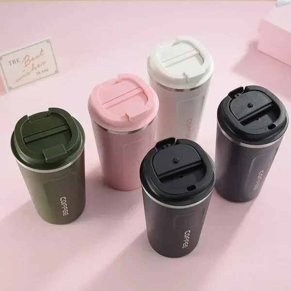Portable 304 Stainless Steel Coffee Cup 380ml/510ml Vacuum Double-layer Insulated Cup Sealed Leak-proof Mug Outdoor Coffee Cup 5