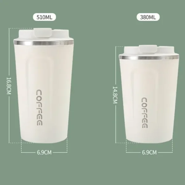 Portable 304 Stainless Steel Coffee Cup 380ml/510ml Vacuum Double-layer Insulated Cup Sealed Leak-proof Mug Outdoor Coffee Cup 6