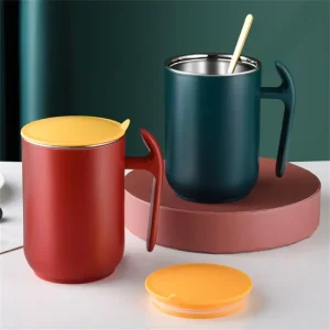 500ml Coffee Cup Large Capacity 304 Stainless Steel Mug With Lid Coffee Milk Cup Tea Coffee Mug Gift For Kitchen 1
