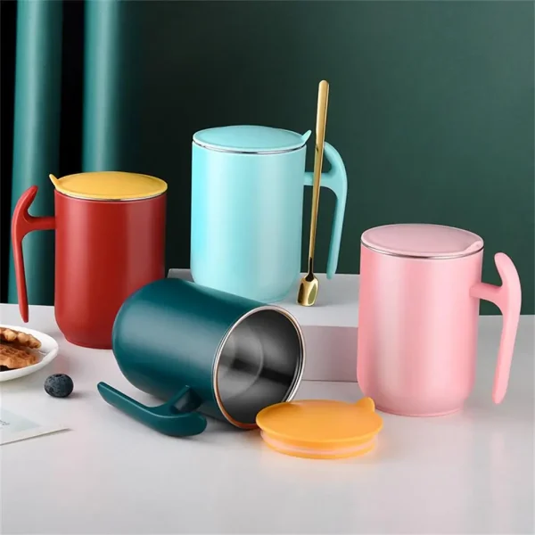 500ml Coffee Cup Large Capacity 304 Stainless Steel Mug With Lid Coffee Milk Cup Tea Coffee Mug Gift For Kitchen 2