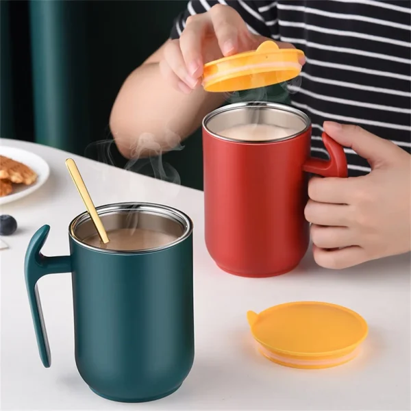500ml Coffee Cup Large Capacity 304 Stainless Steel Mug With Lid Coffee Milk Cup Tea Coffee Mug Gift For Kitchen 3