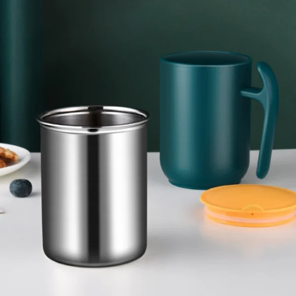 500ml Coffee Cup Large Capacity 304 Stainless Steel Mug With Lid Coffee Milk Cup Tea Coffee Mug Gift For Kitchen 5