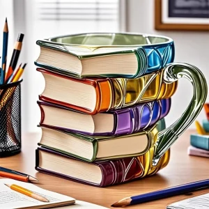 11oz Resin 3d Painted Books Coffee Mug Unique Handmade Drink Cup Creative Book-Shaped Drinkware Colorful Novelty Mugs Gifts 1